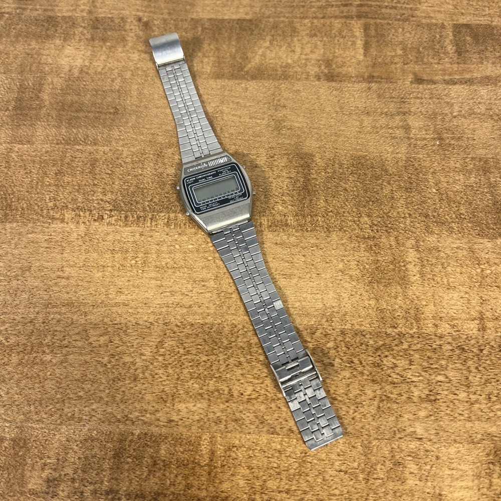 Vintage Retro Men's Watch Criterion Digital Alarm-Chronograph Rare UNTESTED